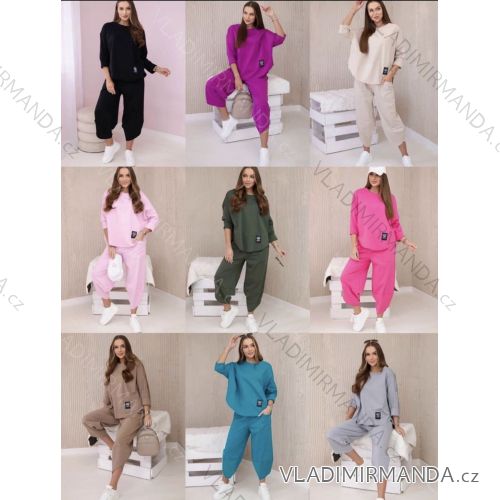 Súprava mikina dlhý rukáv a tepláky dámska (S/M/L ONE SIZE) TALIANSKA MÓDA IMWGS24404