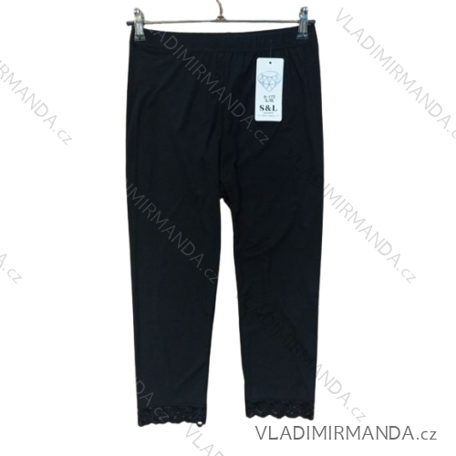Legíny 3/4 krátké dámske (M-2XL) SAL SMILING SAL23D-173 čierna M / L