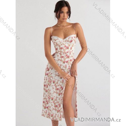 Šaty dlhé na ramienka letné dámske (UNI XS/S) TALIANSKÁ MÓDA IMM2433106