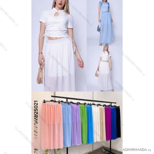 Sukňa dlhá šifónová dámska (S/M ONE SIZE) TALIANSKA MÓDA IMWD24330