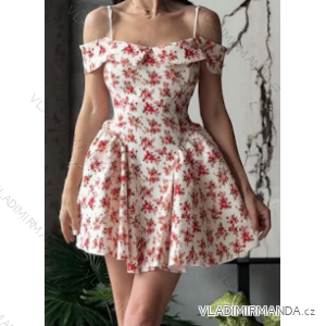 Šaty letní elegantní na ramienka dámske květ (S/M ONE SIZE) TALIANSKA MÓDA IMPMD246901