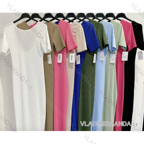 Šaty letné krátky rukáv dámske (S/M ONE SIZE) TALIANSKA MÓDA IMPMD245081f