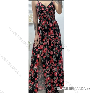 Šaty dlhé letné na ramienka dámske kvet (S/M ONE SIZE) TALIANSKA MÓDA IMPMD243550