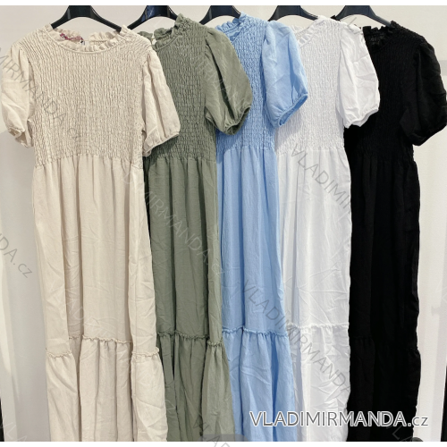Šaty letné krátky rukáv dámske (S/M ONE SIZE) TALIANSKA MÓDA IMPMD2429620