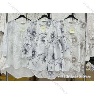Košeľa letný dlhý rukáv dámska nadrozmer (42/44/46 ONE SIZE) TALIANSKA MÓDA IMWBS24465