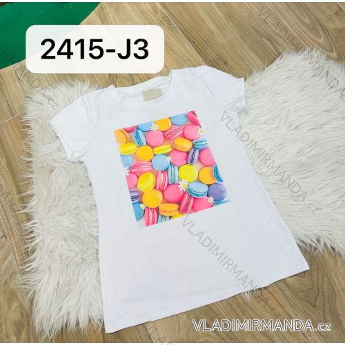 Tričko krátky rukáv dámske (S/M ONE SIZE) TALIANSKA MÓDA IMM24M2415E