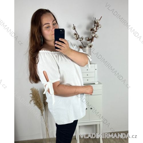 Tunika elegantný krátky rukáv dámska nadrozmer 46/48/50 ONE SIZE) TALIANSKA MODA IM424380