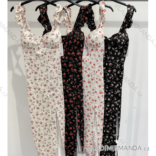 Šaty dlhé elegantné letné na ramienka dámske kvet (S/M ONE SIZE) TALIANSKA MÓDA IMPMD243508