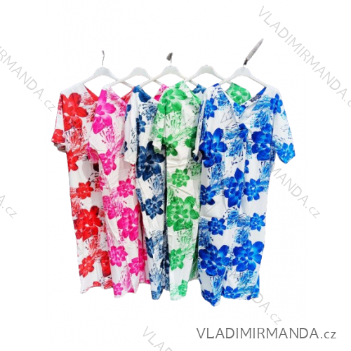 Šaty letní dlouhé krátkým rukávem dámské (M/L, XL/2XL)  B.LIFE MÓDA BLI246627/dU -   zelená
 -   XL/2XL