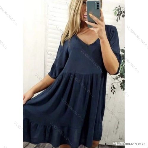 Šaty voľnočasové letné krátky rukáv dámske nadrozmer (42/44/46 ONE SIZE) TALIANSKA MóDA IMHMS24237