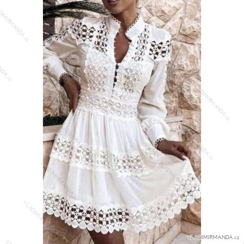 Šaty krajkové boho dlhý rukáv dámske (S/M ONE SIZE) TALIANSKA MÓDA IMHMS24261