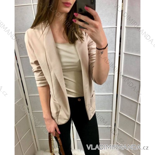 Sako 3/4 krátky rukáv dámske (S/M/L) TALIANSKA MóDA IM322150/DU sv. béžová S/M