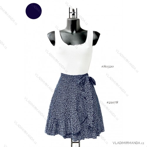 Sukně krátká dámská (38/40 ONE SIZE) ITALSKÁ MÓDA IMPES2421078 tmavo modrá 