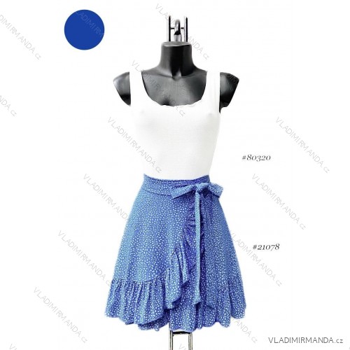 Sukně krátká dámská (38/40 ONE SIZE) ITALSKÁ MÓDA IMPES2421078 modrá královská 