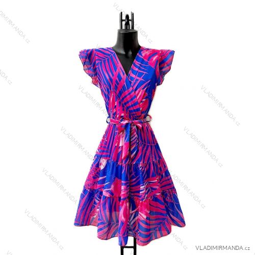 Šaty letné elegantný krátky rukáv dámske (38/40 ONE SIZE) TALIANSKA MÓDA IMPES249581-4
