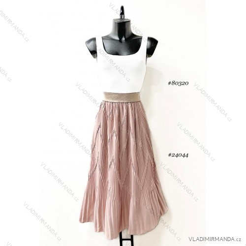 Sukně dlouhá dámská (38/40 ONE SIZE) ITALSKÁ MÓDA IMPES2424044 ružová 