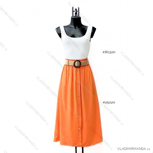 Sukňa dlhá s opaskom dámska (38/40 ONE SIZE) TALIANSKA MÓDA IMPES2429120 oranžová 