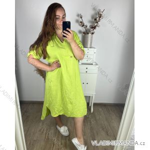 Šaty dlhé letný krátký rukáv dámske nadrozmer (56/58 ONE SIZE) TALIANSKA MÓDA IME24STAR