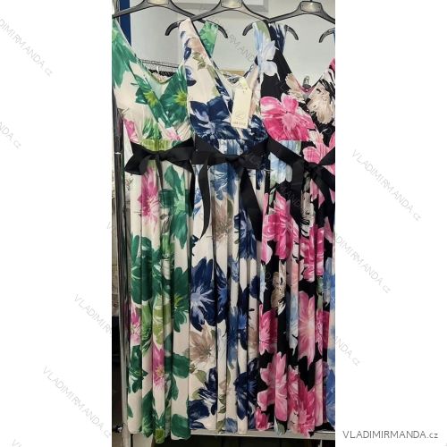 Šaty dlhé na ramienka icecool s opaskom (S/M ONE SIZE) TALIANSKA MóDA IMM24M2132D