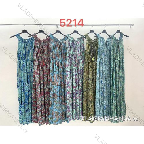 Šaty dlhé letné bez rukávov dámske (S/M ONE SIZE) INDICKÁ MÓDA IMM24M5214