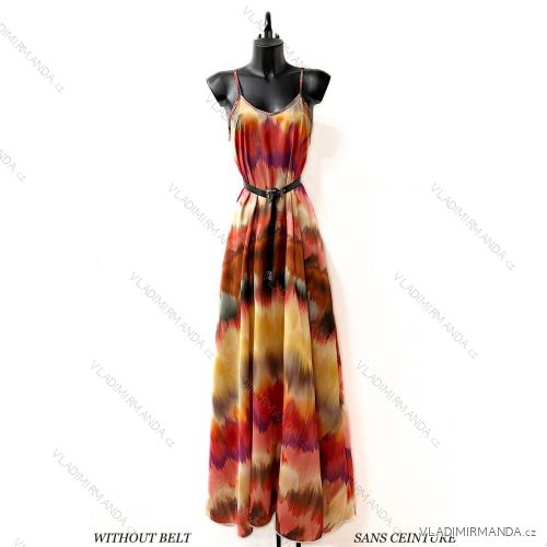 Šaty dlhé elegantné saténové na ramienka dámske (S/M ONE SIZE) TALIANSKA MÓDA IMPES24AGNES5