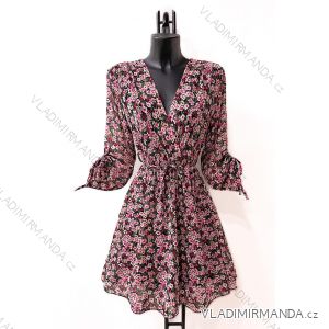 Šaty letné elegantný dlhý rukáv dámske (S/M ONE SIZE) TALIANSKA MÓDA IMPES24DIANE1
