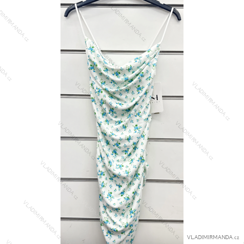 Šaty letné na ramienka dámske kvet (S/M ONE SIZE) TALIANSKA MÓDA IMPSH2422955