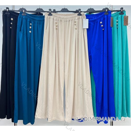 Nohavice elegantné riadkové letné dámske (42/44/46 ONE SIZE) TALIANSKA MODA IM424401