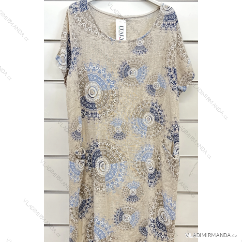 Šaty letné krátky rukáv dámske (42-44-46  ONE SIZE) TALIANSKA MÓDA IMPSH240122G