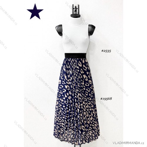 Sukně dlouhá dámská (38/40 ONE SIZE) ITALSKÁ MÓDA IMPES2419568-2 tmavo modrá 