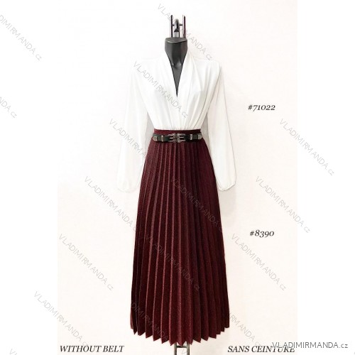 Sukně dlouhá dámská (38/40 ONE SIZE) ITALSKÁ MÓDA IMPES248390 tmavo červená 