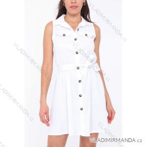 Šaty košeľové s opaskom bez rukávu dámske (S/M/L/XL) TALIANSKA MÓDA IMPES241043