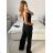 Nohavice dlhé letné s opaskom dámske (S/M ONE SIZE) TALIANSKA MÓDA IMD24080/DU S / M béžová