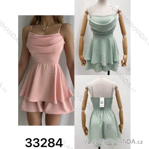 Overal elegantný krátky bez rukávov dámsky (S/M/L ONESIZE) MODA ITALY IMM24M33284