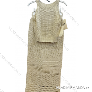 Súprava pletená letný top a sukňa dámska (S/M ONE SIZE) TALIANSKA MÓDA IMPSH2411165