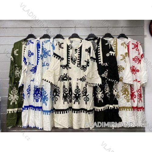 Šaty boho krátky rukáv dámske (S/M/L ONE SIZE) TALIANSKA MÓDA IMWGS24058