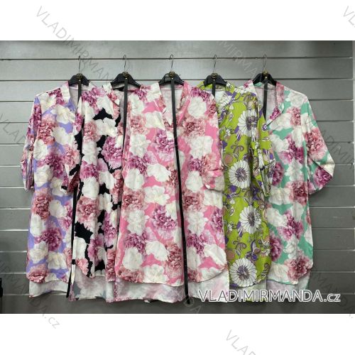 Šaty letné s opaskom 3/4 dlhý rukáv dámske (S/M/L ONE SIZE) TALIANSKA MÓDA IMWGS24069