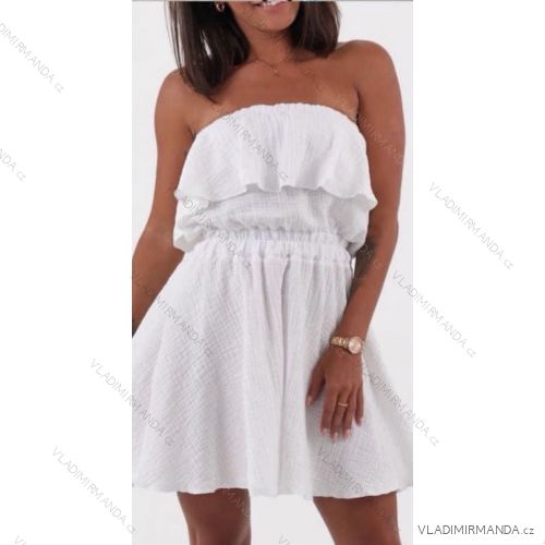 Šaty letný mušelín carmen dámske (S/M/L ONE SIZE) TALIANSKA MÓDA IMWGS24080