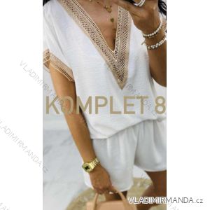 Súprava letná tunika krátky rukáv a kraťasy dámska (S/M/L ONE SIZE) TALIANSKA MÓDA IMWGS24092