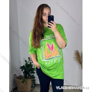 Tričko prodloužené krátky rukáv dámska nadrozmer (54/56 ONE SIZE) TALIANSKA MóDA im424217