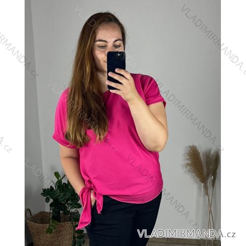 Tričko krátky rukáv dámska nadrozmer (54/56 ONE SIZE) TALIANSKA MóDA IM424COP