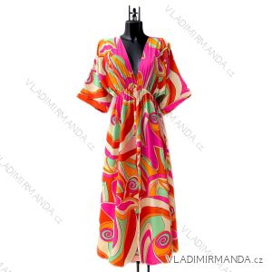 Šaty dlhé letné elegantný krátky rukáv dámske (36/38/40/42) TALIANSKA MÓDA IMPES24MARIA1