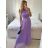 Šaty spoločenské elegantné letné bez rukávov dámske (S/M ONE SIZE) TALIANSKA MÓDA IMPSH223590/DUR žlutá S/M