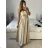 Šaty dlhé elegantné bez rukávov dámske (S/M/L ONE SIZE) TALIANSKA MÓDA IMWAD24085/DUR béžová S/M