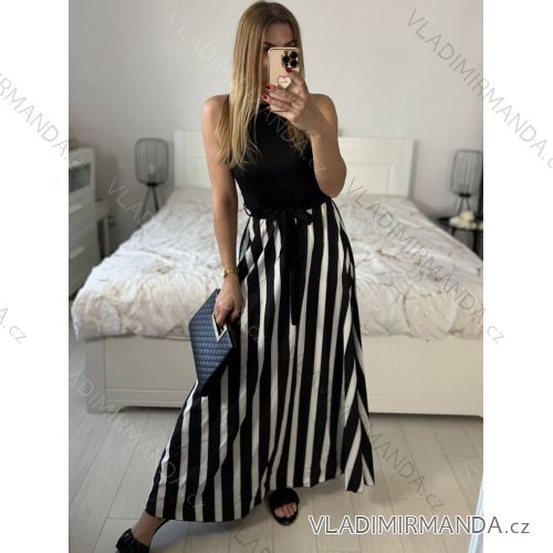 Šaty dlhé letné bez rukávu dámske (S/M ONE SIZE) TALIANSKA MÓDA IMM23M3667