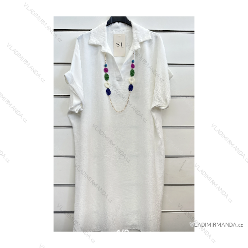 Šaty letné s príveskom krátky rukáv dámske (42-44-46 ONE SIZE) TALIANSKA MÓDA IMPSH2424566