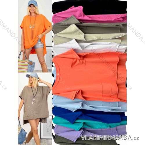 Tunika krátky rukáv dámska nadrozmer (54/56/58 ONE SIZE) TALIANSKA MÓDA IMWT24099