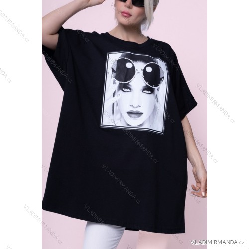 Tunika oversize krátky rukáv dámska nadrozmer (42/44/46 ONE SIZE) TALIANSKA MÓDA IMWGB24005-2/DUR