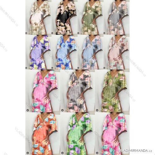 Šaty dlhé letné krátky rukáv dámske (S/M/L ONE SIZE) TALIANSKA MÓDA IMM24M19691