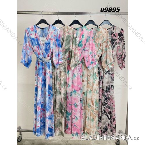 Šaty elegantné dlhý rukáv dámske (S / M.ONE SIZE) TALIANSKÁ MÓDA IMM24M9895